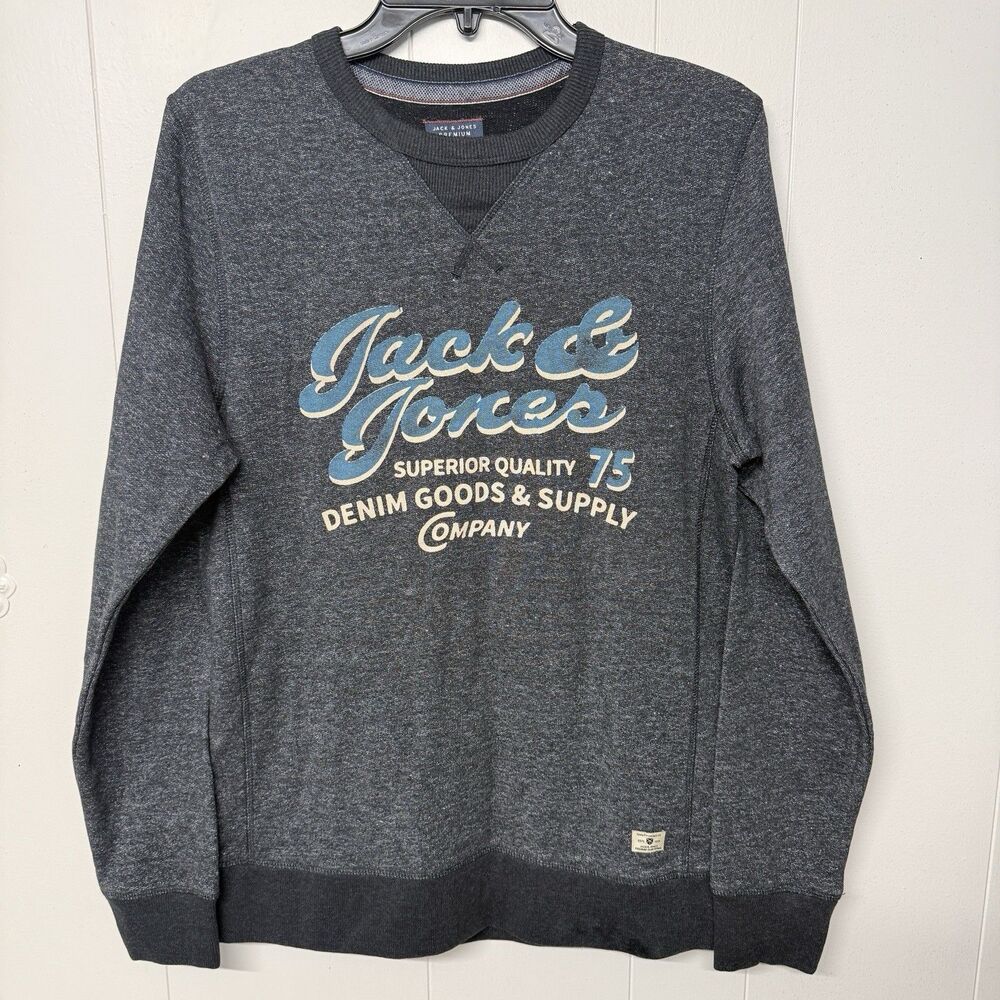 Jack & Jones Premium Grey Melange Sweatshirt Style 12147654 Men M NWT